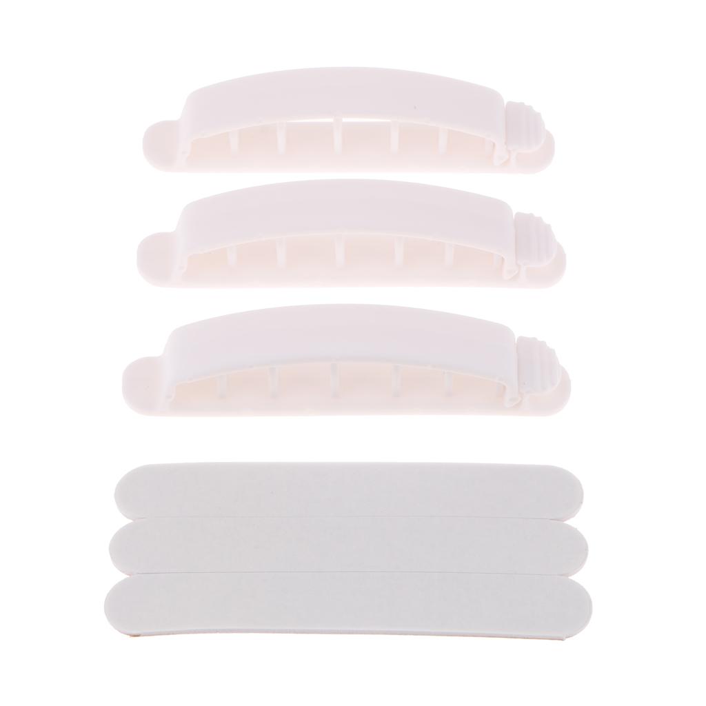 Cable Clips with Strong Adhesive Tapes Wire Holder Organizer Pack of 3 White