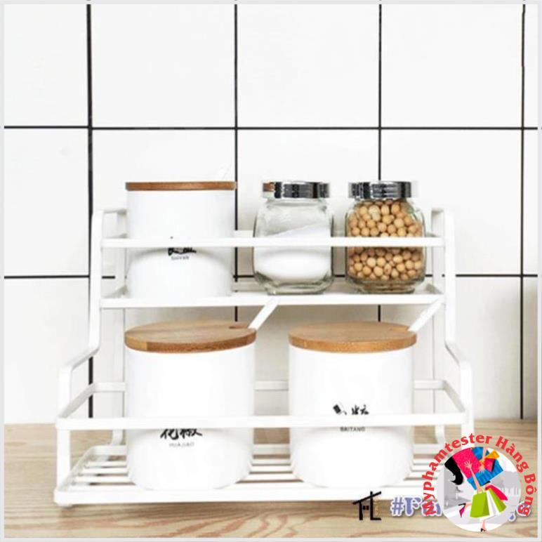 Kệ gia vị bậc thang THÉP NÂU ĐEN hàng đẹp