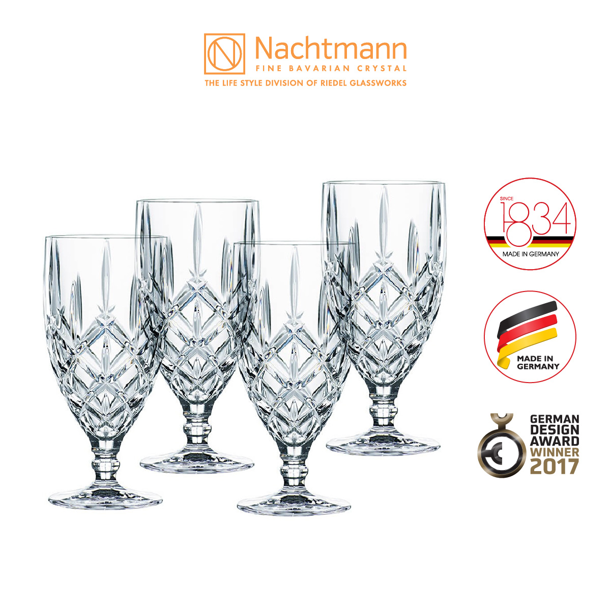 Bộ 4 ly pha lê đa năng Nachtmann Noblesse-Hàng chính hãng