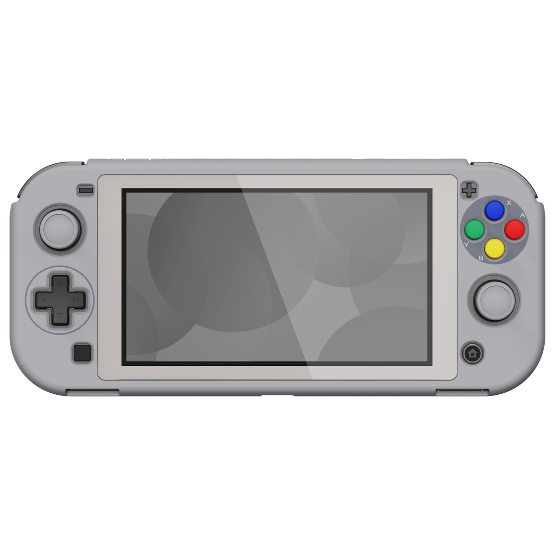 PlayVital ZealProtect Vỏ bảo vệ công thái học dành cho Nintendo Switch Lite W/Miếng bảo vệ màn hình - SFC SNES Phong cách Châu Âu cổ điển Màu sắc: Xám