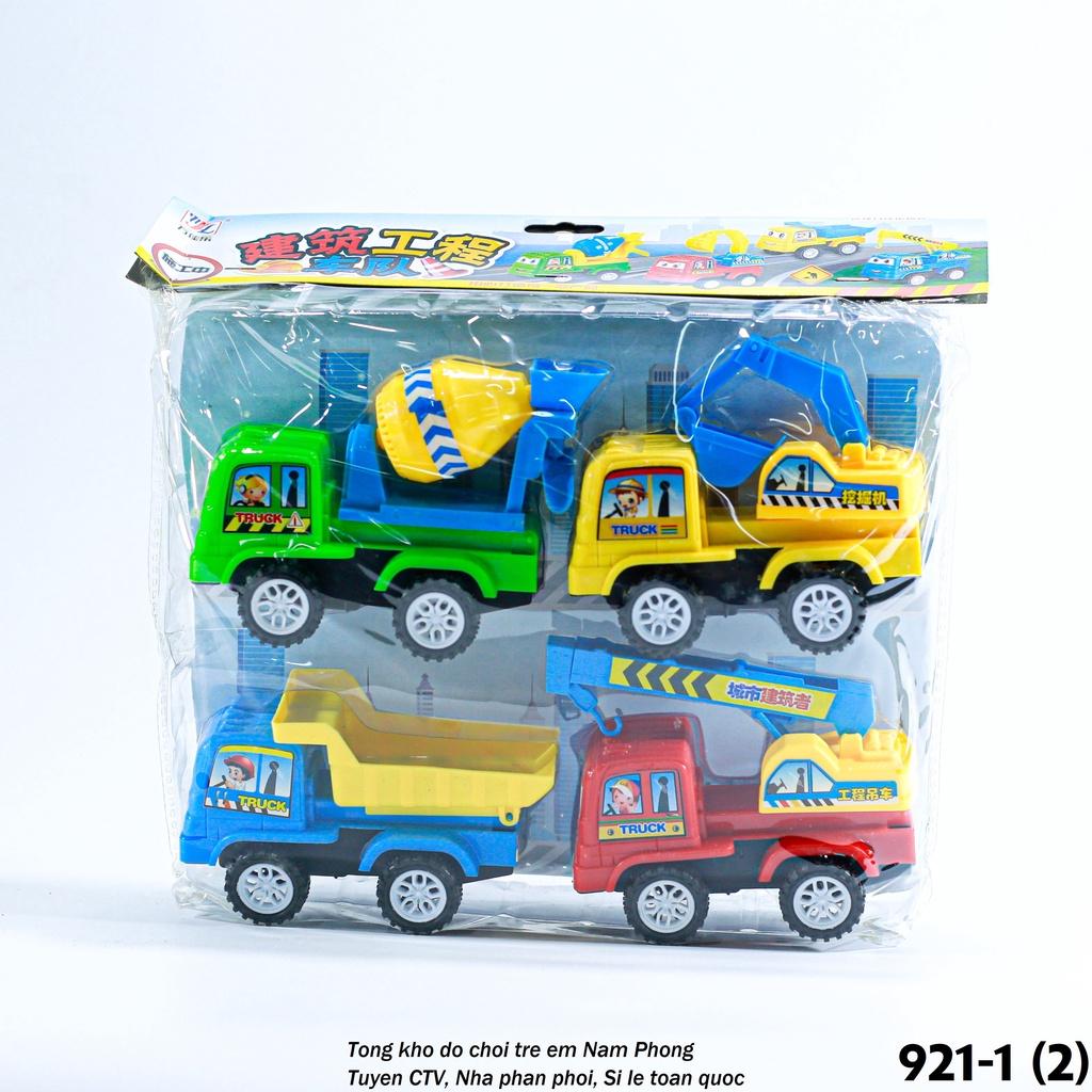 Set túi 4 xe công trường nhiều màu 921-1 - Đồ chơi thông minh cho trẻ em - Quà tặng sinh nhật