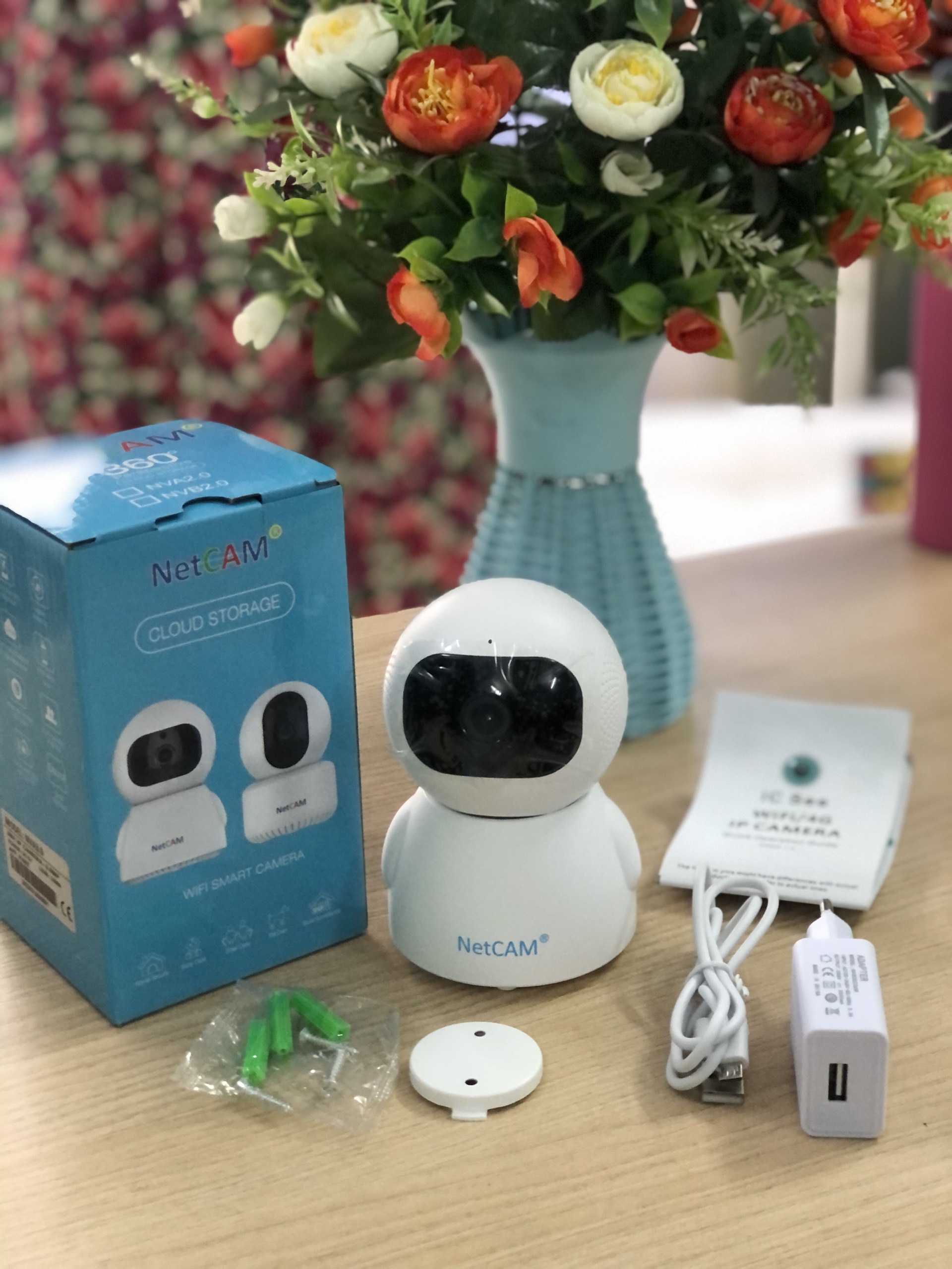 Camera IP WiFi Quay Quét 360 độ NetCAM NVA3.0, độ phân giải 3.0MP - Hàng Chính Hãng