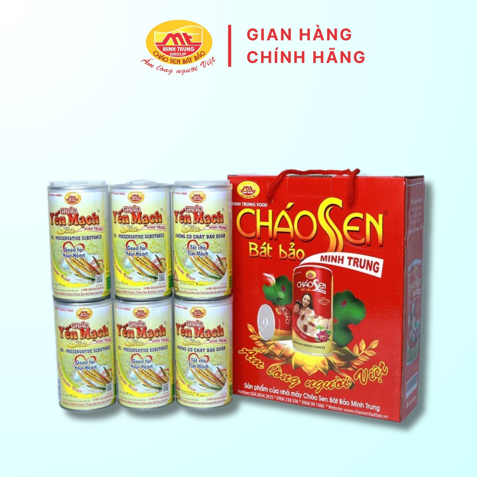 Cháo Yến Mạch Sữa Minh Trung Lốc 6 lon