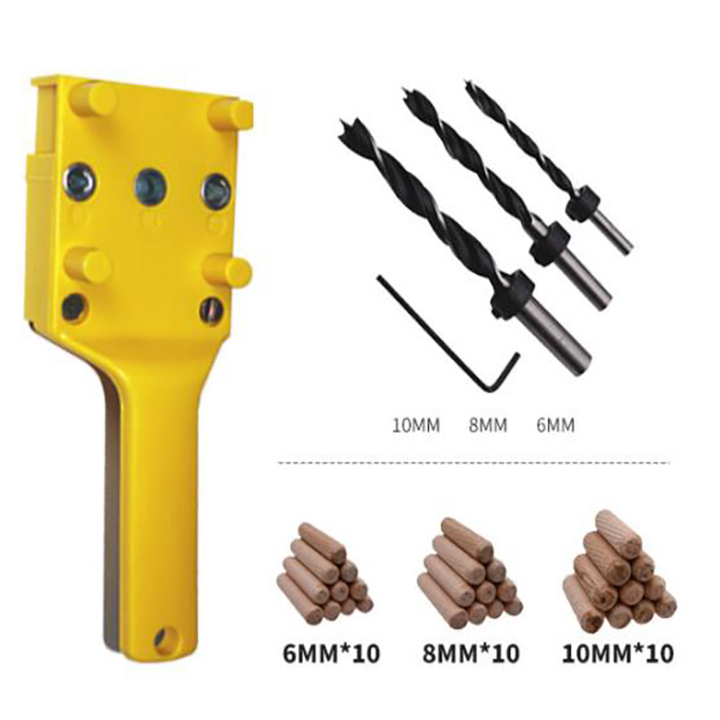 Bộ cữ khoan mộng gỗ thẳng mép tấm cầm tay 6-8-10mm 8 chi tiết