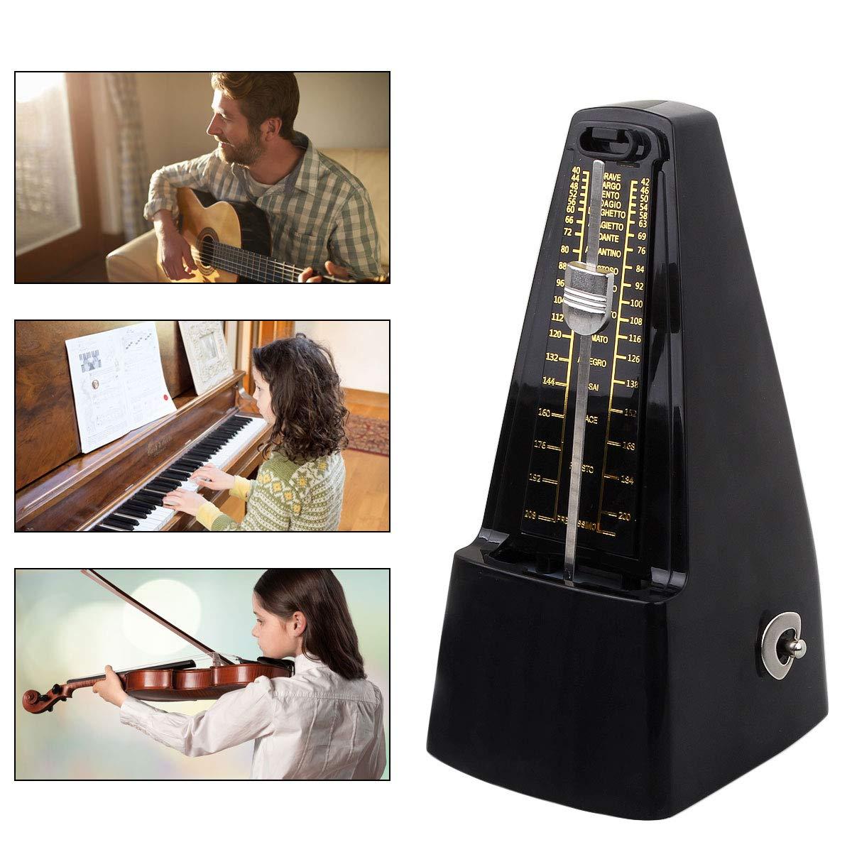 Metronome cơ học chuyên nghiệp, máy đếm nhịp cơ học phổ quát với độ chính xác cao cho piano, trống, violin, guitar - với nhạc chuông, lý tưởng cho những người yêu âm nhạc, người mới bắt đầu -