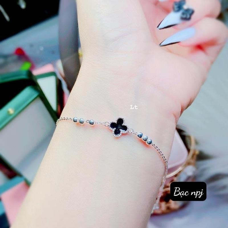 Lắc Tay, Lắc chân cỏ 4 lá sơn đen, May mắn ️ SIÊU RẺ ️ Bạc Ta-Bạc Npj
