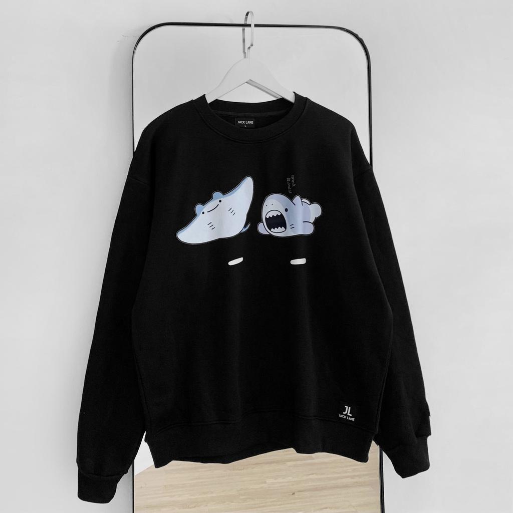 Áo Sweater JL Oversize Cucumber, JACKLANE, Áo nỉ chui đầu unisex Jack Lane