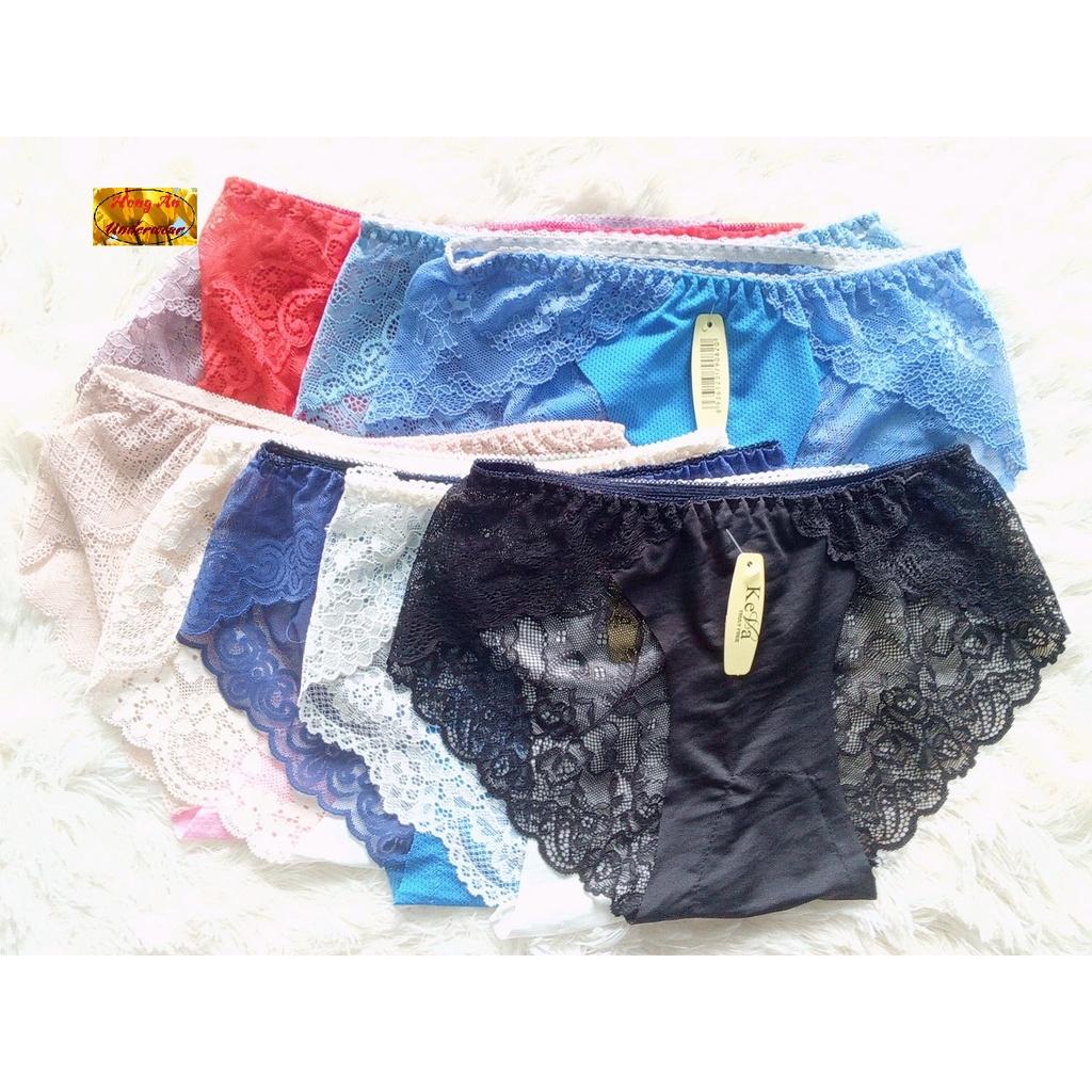 SET 10 Quần lót ren phối vải thông hơi, Combo 10 quần lót ren thoáng mát, gợi cảm từ 40kg-55kg.
