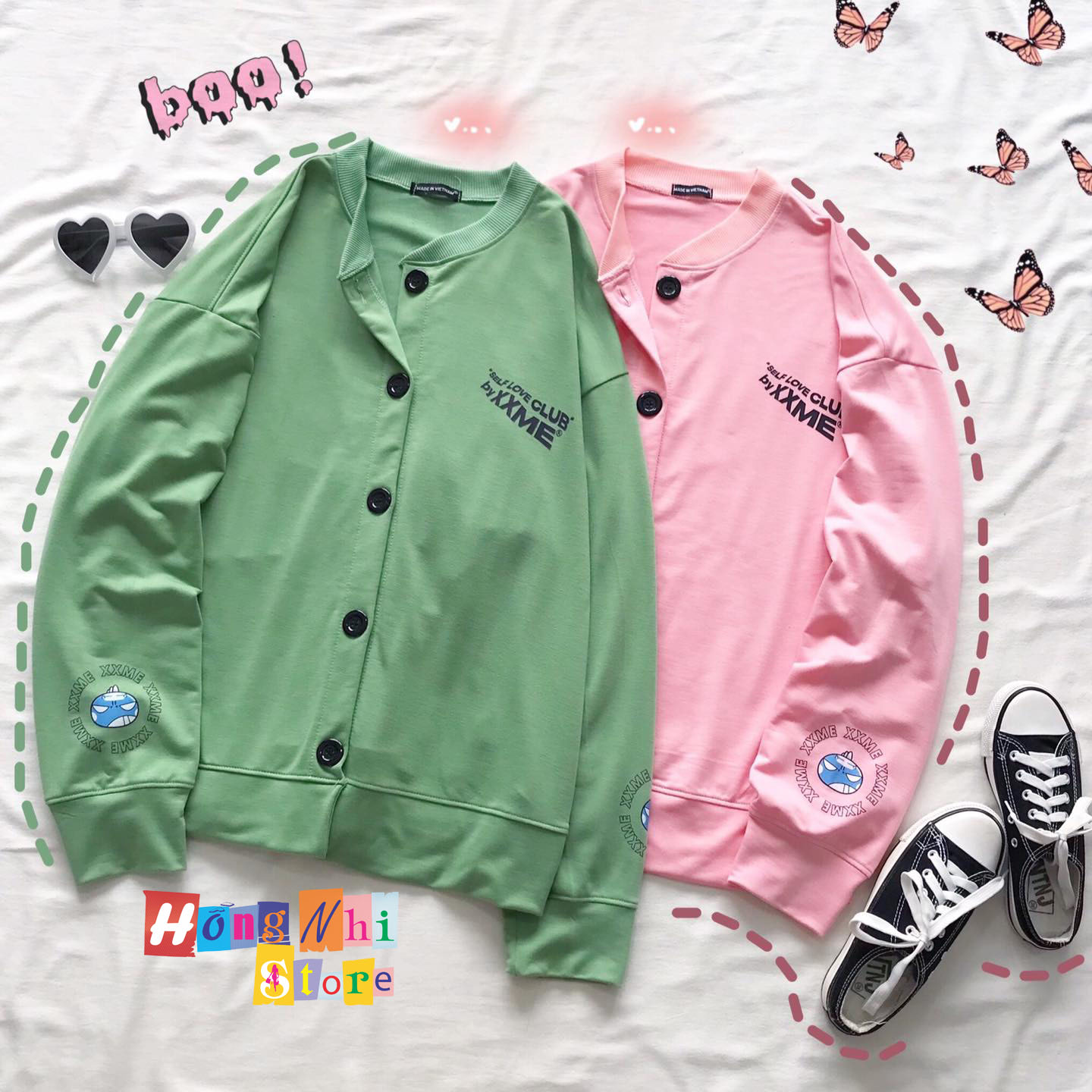Áo Khoác Cardigan In Hình Oversize Ulzzang Unisex Dáng Rộng - MM
