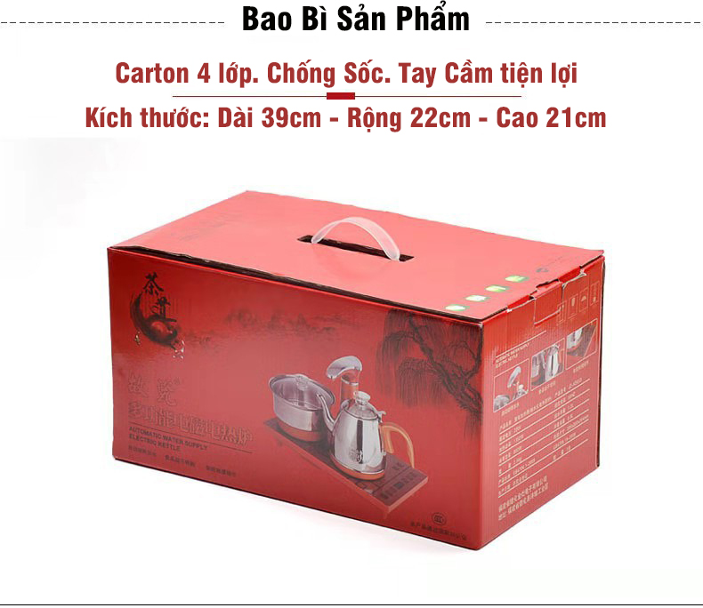 Bếp pha trà tự động - phụ kiện bàn trà điện - bộ bếp + nồi luộc + ấm Đun Nước Điện Inox tự động cấp và ngắt nước tiện lợi thông minh sang trọng - inox 304