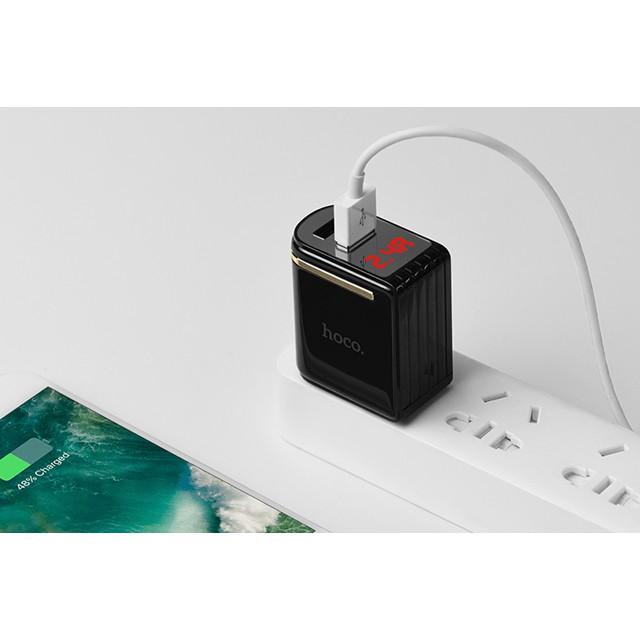 Củ Sạc 2 Cổng USB HOCO C39 Max 5V-2.4A , Led Hiển Thị Dòng Điện , IC Ổn Định Điện - Hàng Chính Hãng