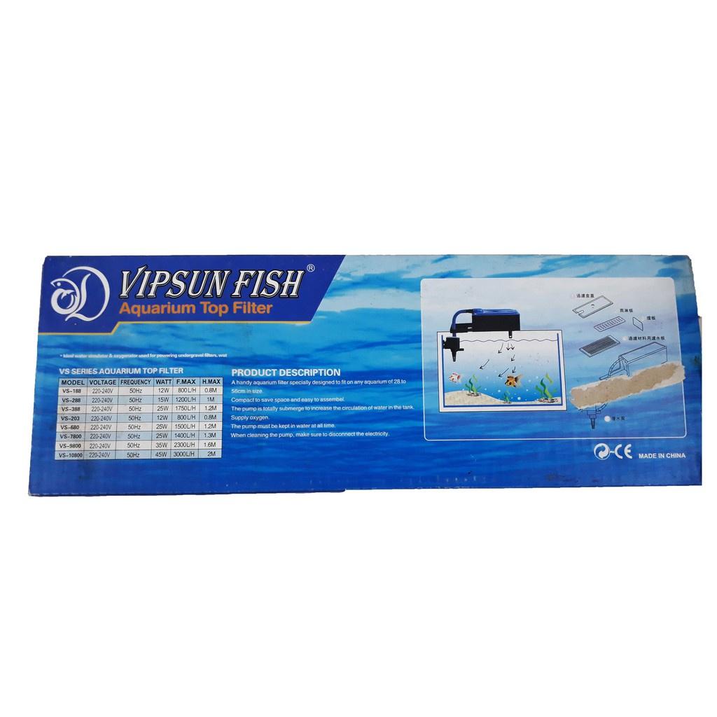 Máy Bơm Lọc Nước Hồ Cá VS-288 & Bông Lọc - Bộ Bơm Lọc Nước Bể Cá Vipsun