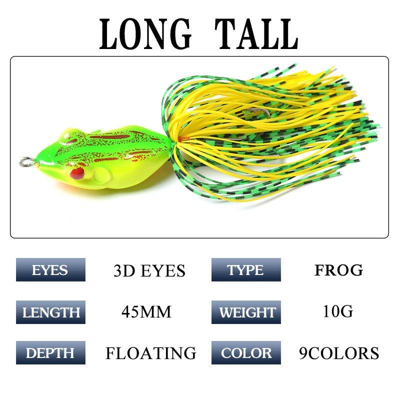 Mồi câu lure nhái giả lưỡi đôi có bi tạo hiệu ứng với nhiều màu sắc đẹp mắt giá rẻ M17