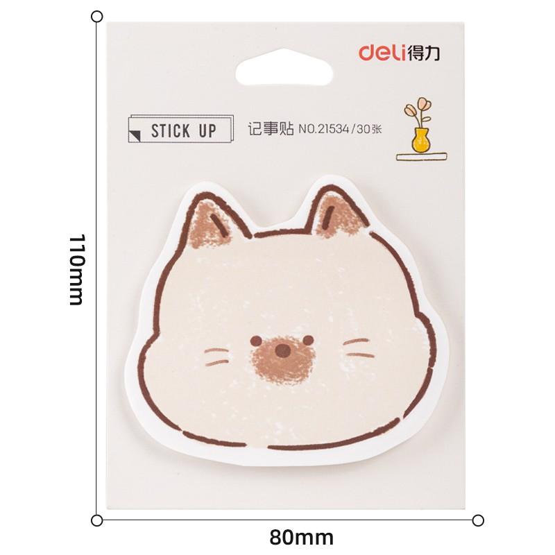 Giấy note ghi chú học sinh hình thú cưng ngộ nghĩnh nhiều màu Deli - Phù hợp là giấy nhắn, giấy nhớ cho học sinh, văn phòng - 1 tệp ngẫu nhiên - 21534
