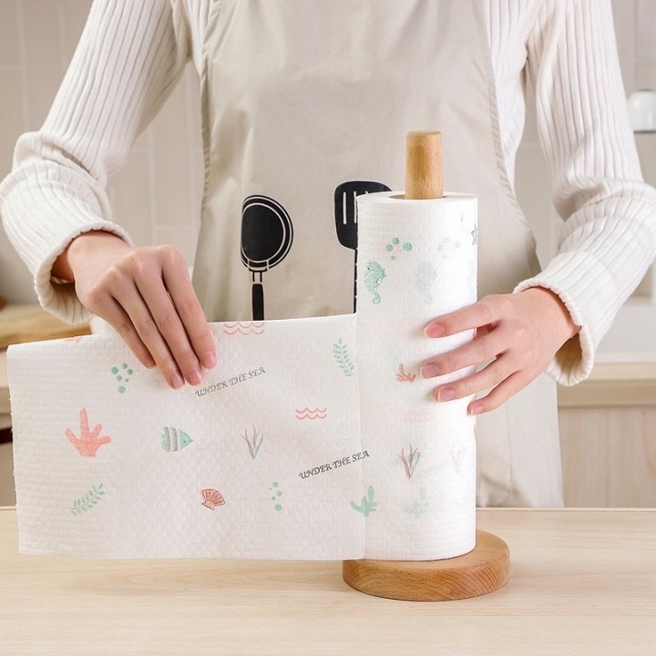 Giấy Lau Bếp Đa Năng, Cuộn Giấy Lau Đa Năng Có Thế Giặt Được Siêu Dai Tái Sử Dụng An Toàn Không Độc Hại