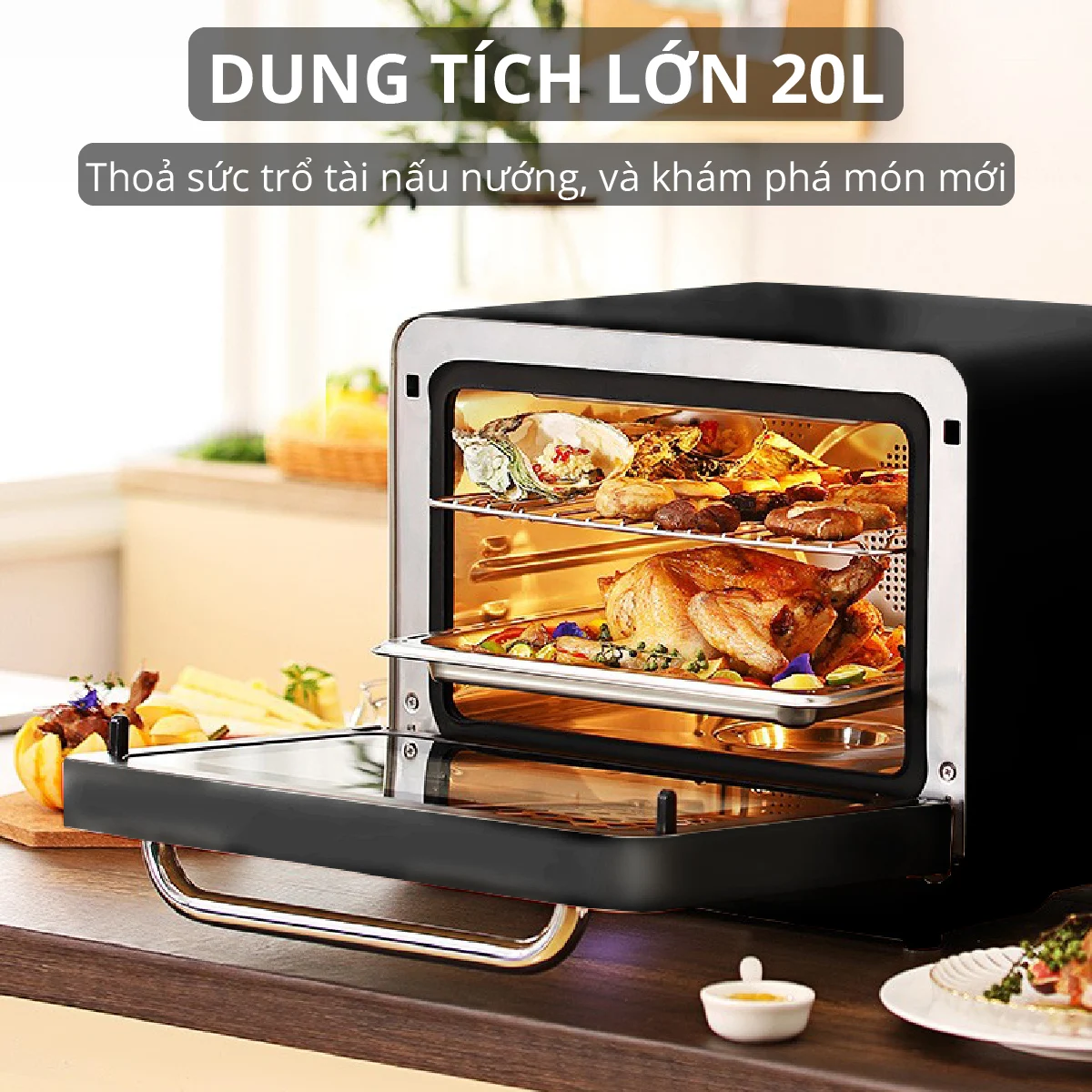 Nồi Chiên Hơi Nước Cao Cấp 10 Trong 1 Mishio MK318 - Hàng Chính Hãng