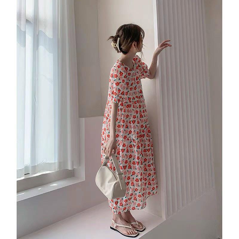 Váy bầu  mùa hè, dáng xòe tầng cho mẹ bầu-đầm bầu xinh hoa nhí freesize 45-65kg