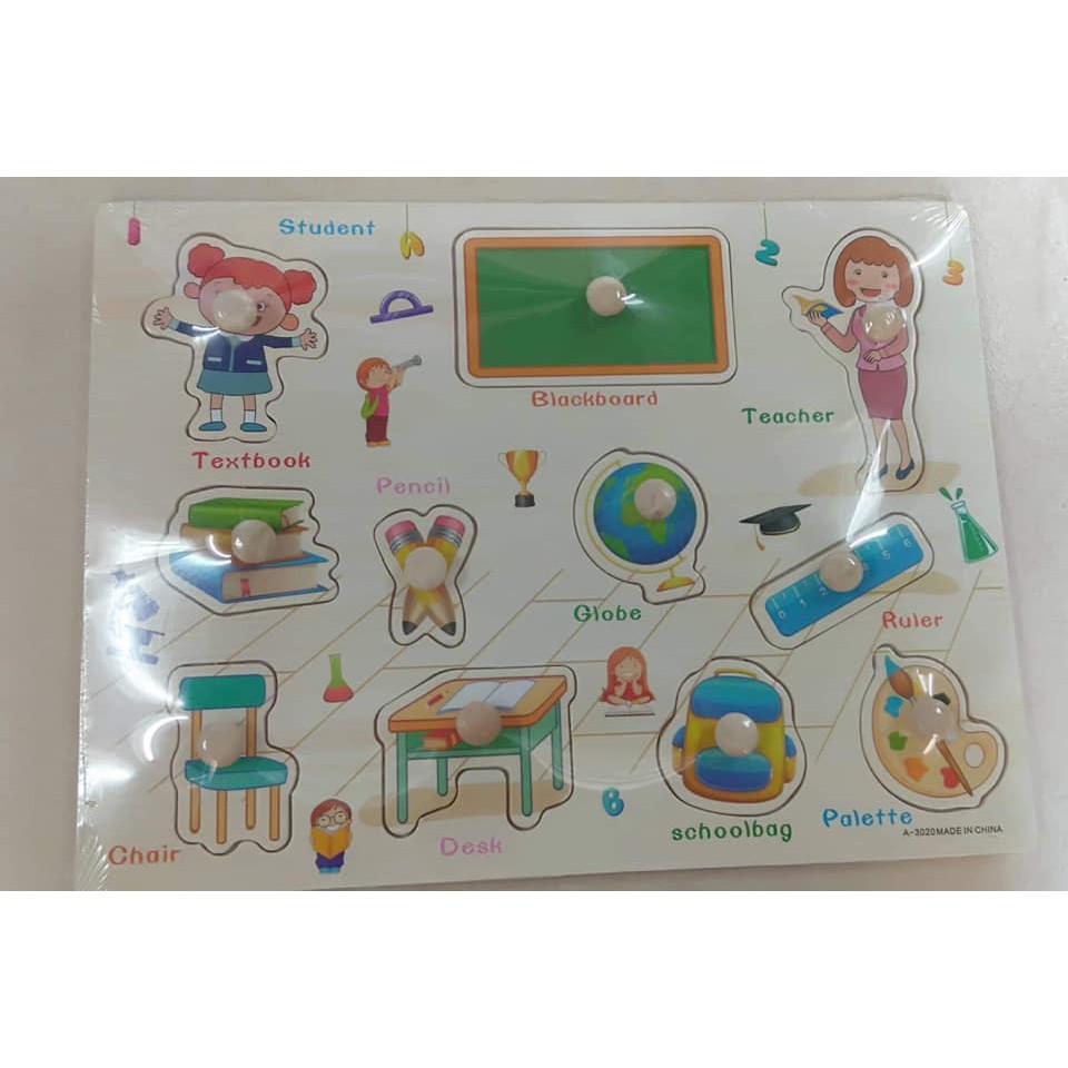 Đồ Chơi Giáo Dục - Bảng Núm Gỗ Nhiều Chủ Đề Loại Đẹp