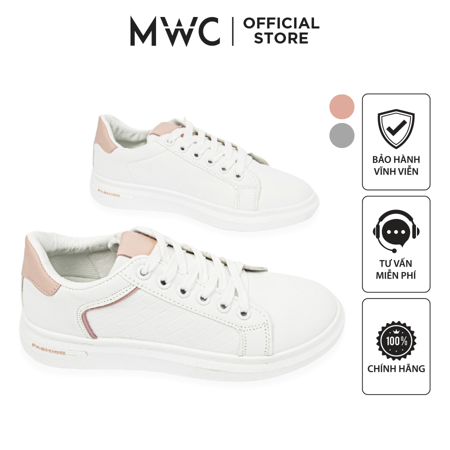 Giày Thể Thao Nữ thời trang MWC giày sneaker da đế thấp phối màu siêu HOT NUTT- 0578