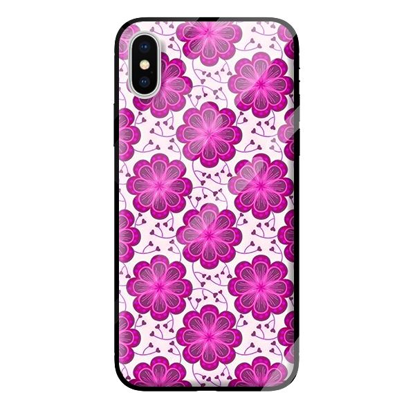 Ốp kính cường lực cho iPhone XS mẫu HOA HỒNG XANH 6 - Hàng chính hãng