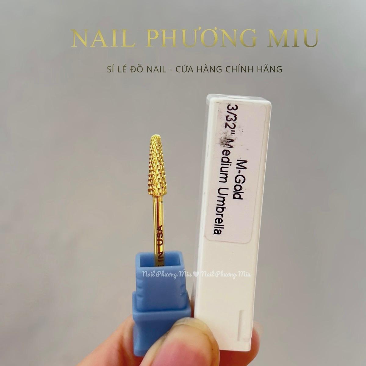 Combo 4 Đầu Mài Mạ Vàng Titan Đúc Làm Nail Siêu Mịn, An Toàn Cho Móng, Dành Cho Thợ Nail Nail Phương Miu, Mài Móng Nhanh