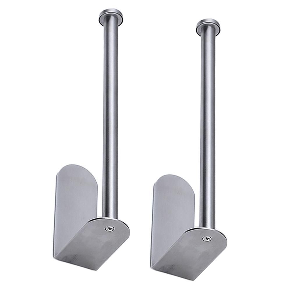 2pcs Stainless Steel Hanger Clip Organizer Tissue Holder Towel Storage Rack