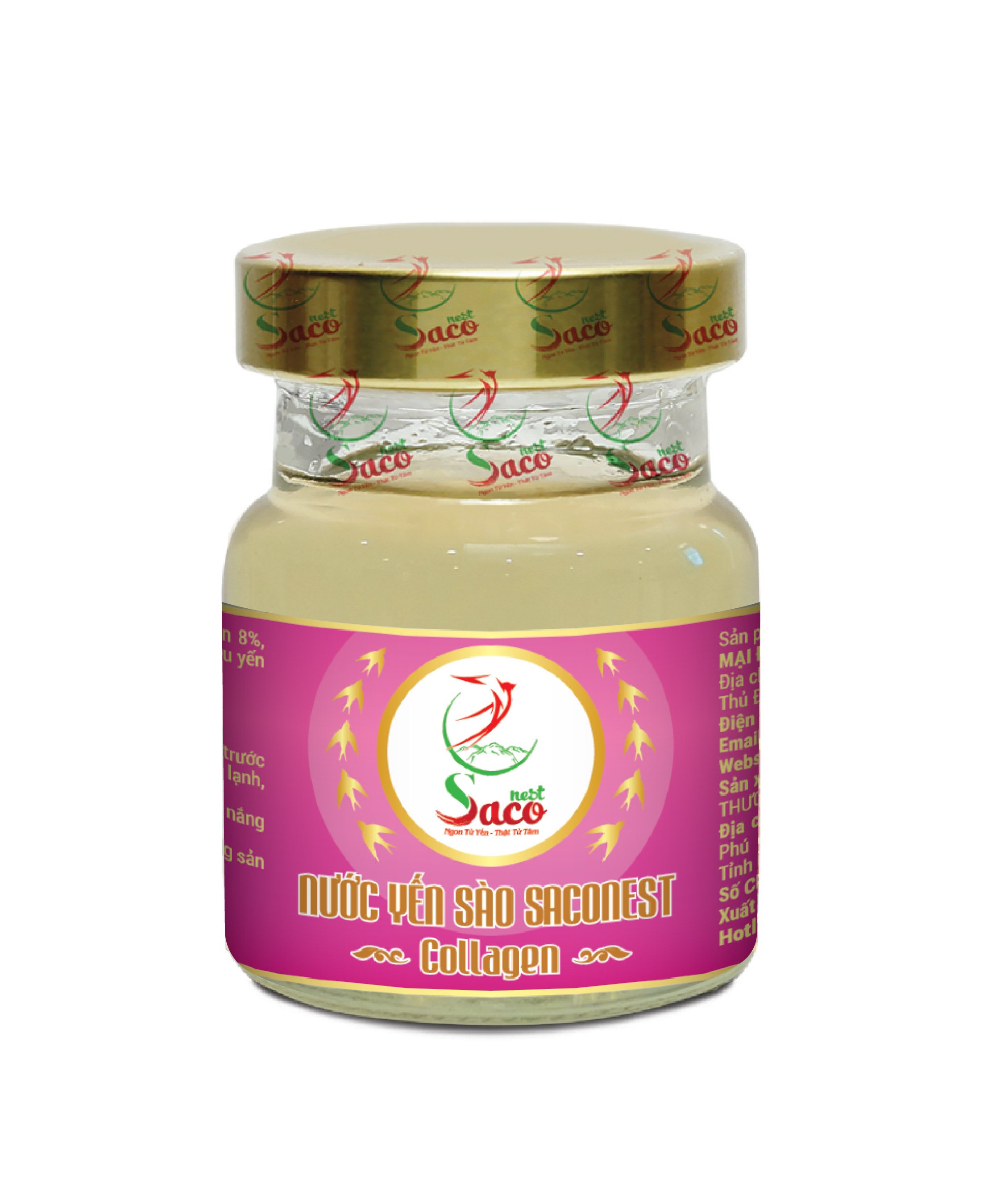 25% Yến Sào - Nước Yến Sào Cao Cấp Collagen Thương Hiệu Saconest 25% Yến Sào - Hộp 6 lọ , Lọ 70ml  Dây Xách - Phục hồi trẻ hóa làn da