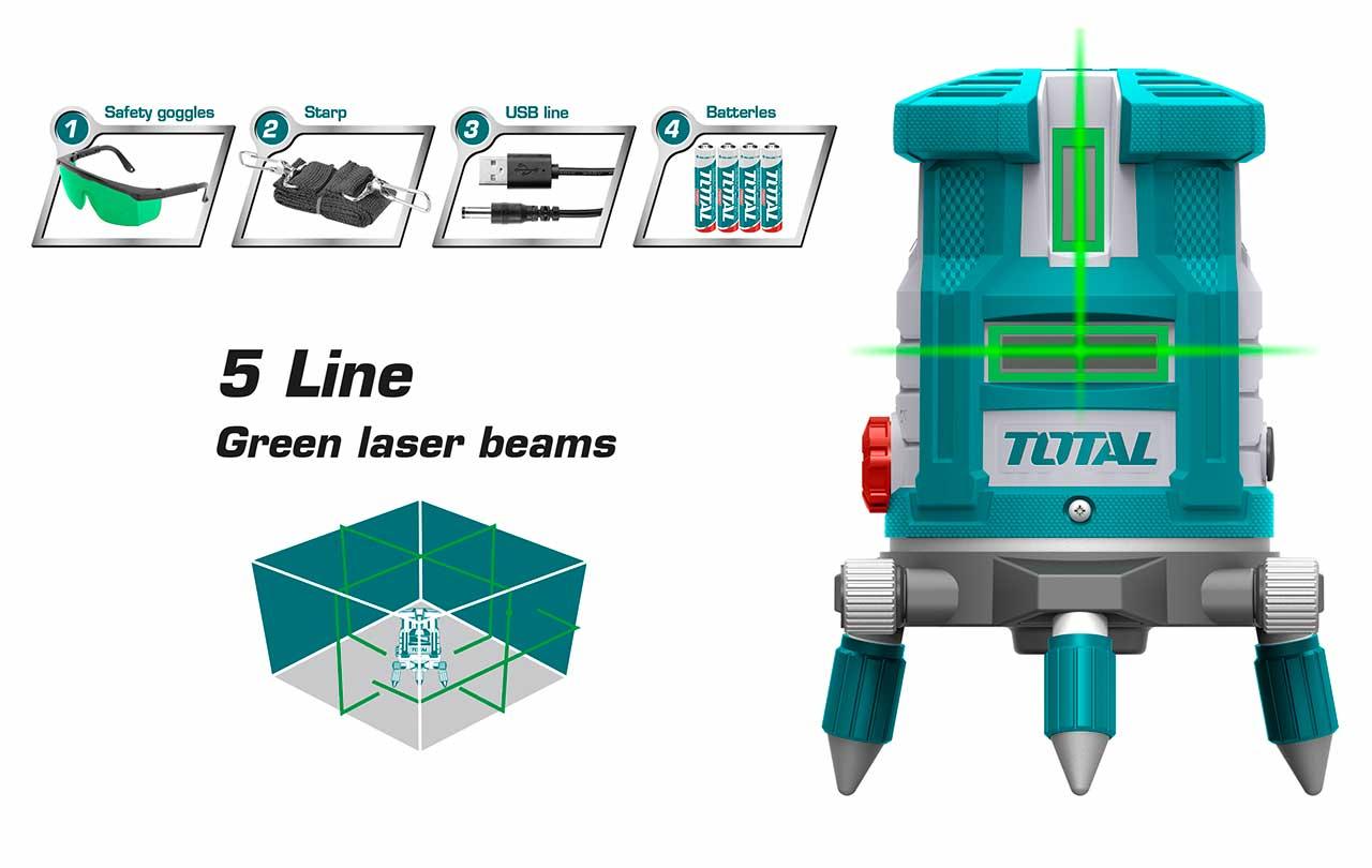 MÁY ĐO MỨC CÂN BẰNG TIA LADE (TIA XANH) TOTAL TLL305205 - HÀNG CHÍNH HÃNG