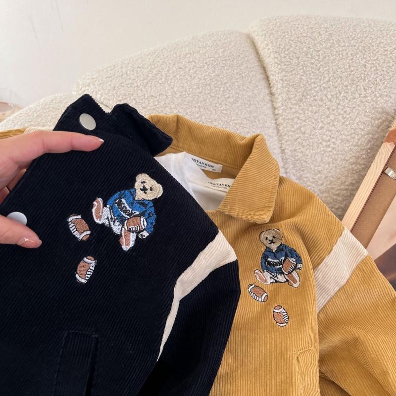 Áo khoác nhung nam nữ bomber unisex gió jacket cúc bấm form rộng local brand ulzzang phong cách hàn quốc đep In Gấu