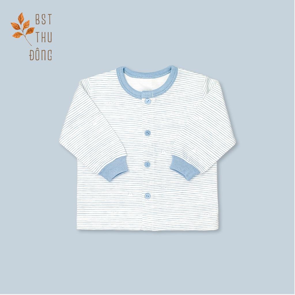Áo Nút Giữa Tay Dài Bo Dày-Miomio
