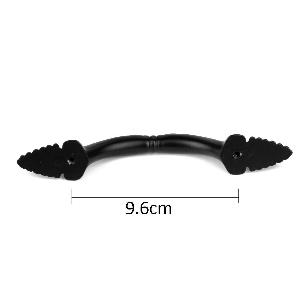 15.8 x 2.5cm Cabinet Door Drawer Bin Handle Pull Knob Hardware Black