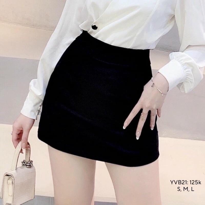 Chân váy chữ A phối ren trong có quần cho nữ
