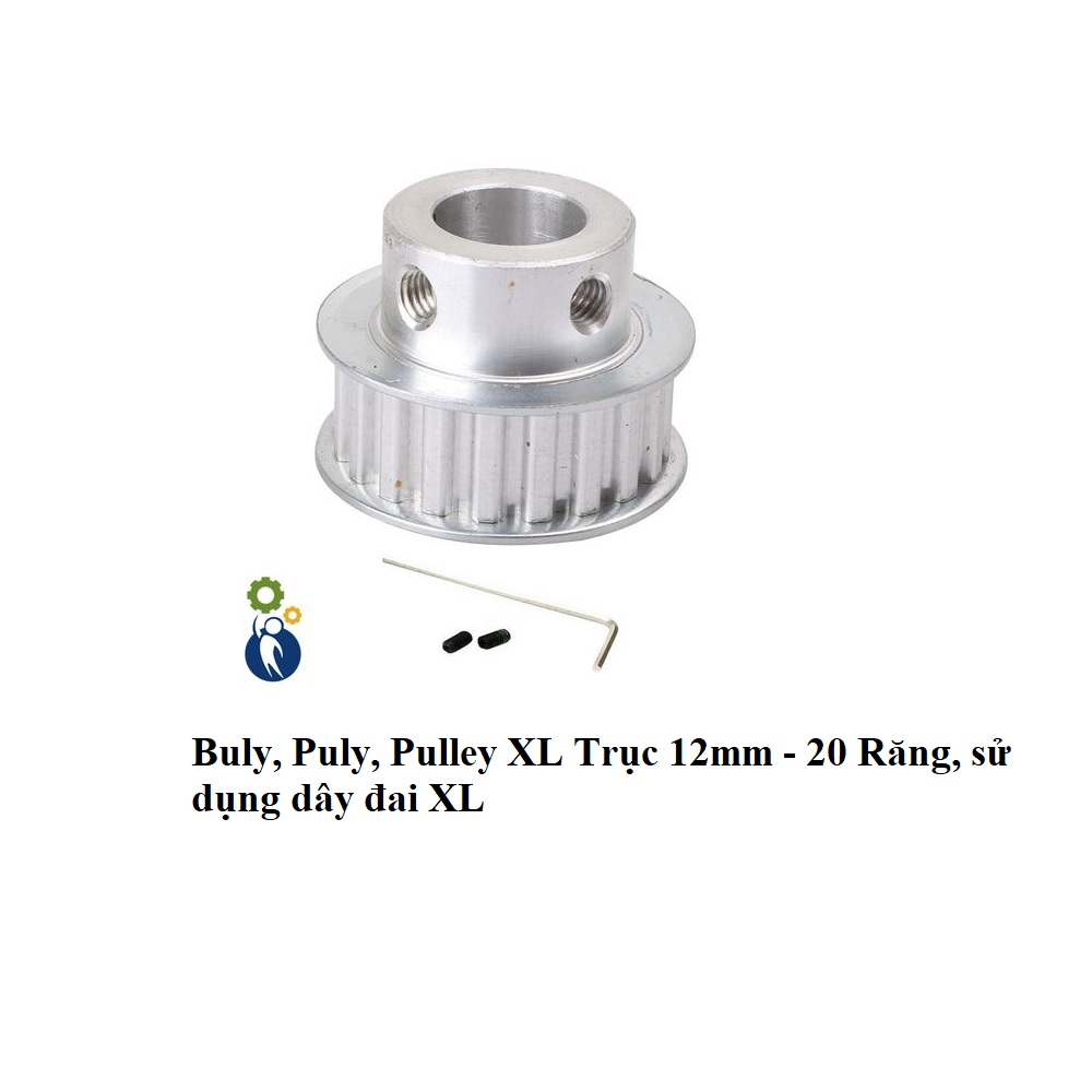 Buly, Puly, Pulley XL Trục 12mm - 20 Răng, sử dụng dây đai XL