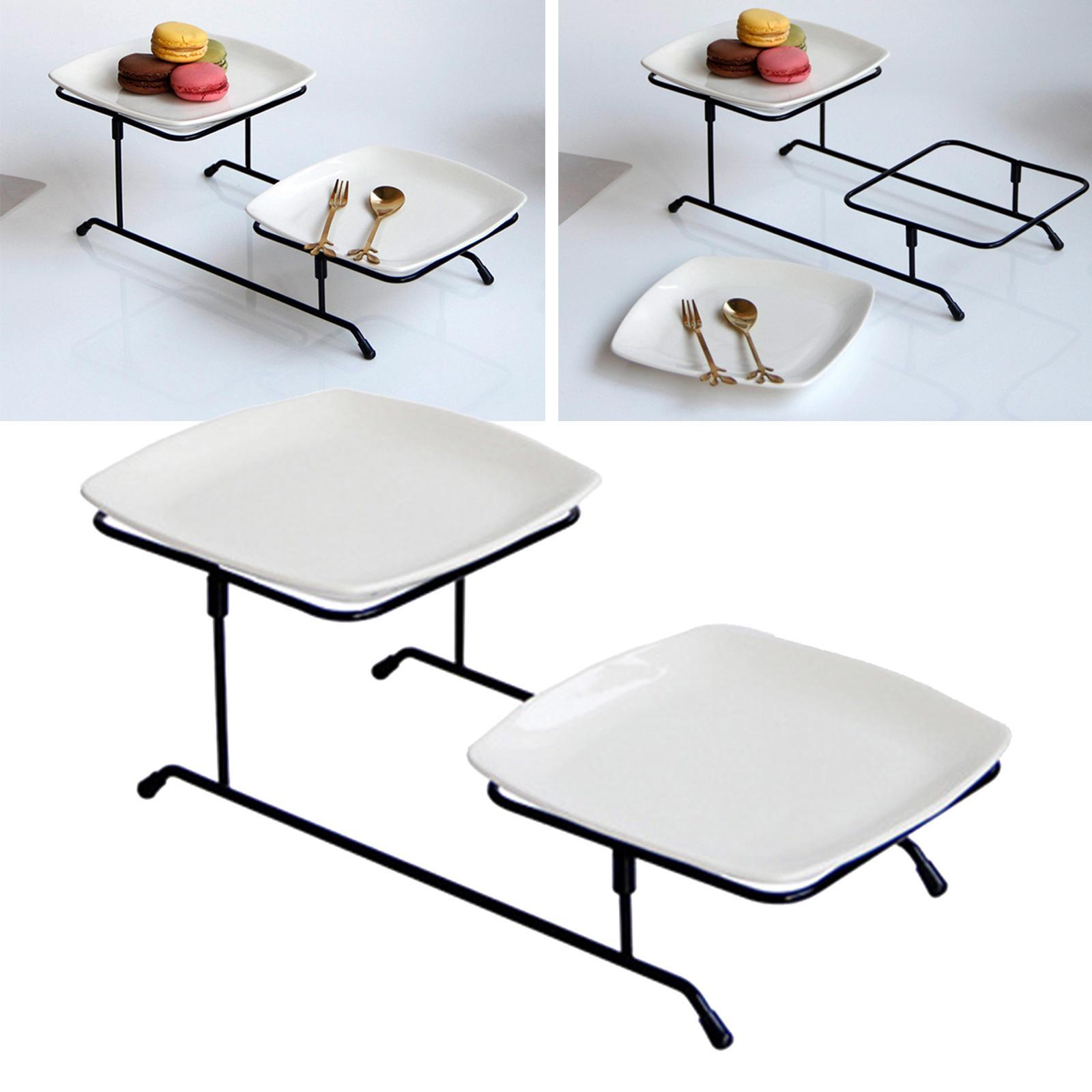 2 Tier Serving Stand Snack Display Tray Fruit Tray for Home Decor White