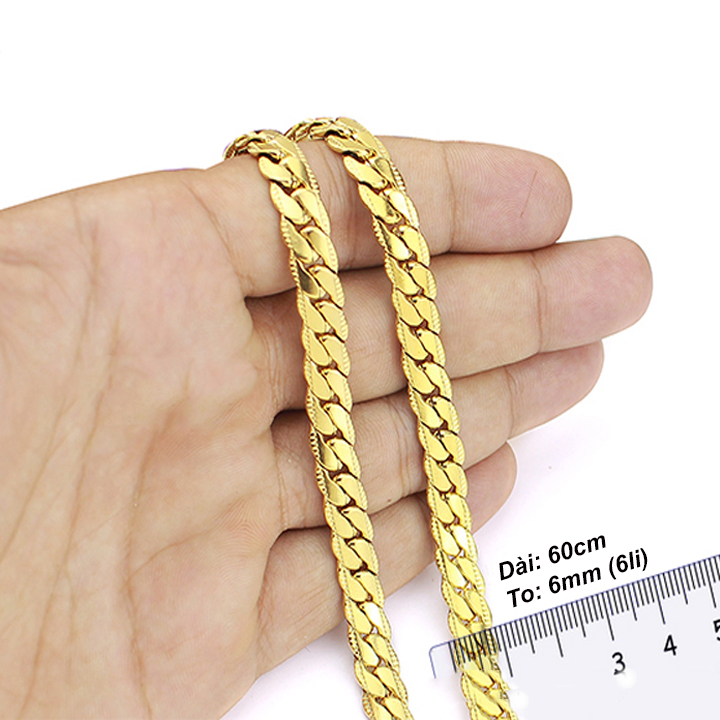 Dây chuyền inox 6li kiểu dẹp dập nổi ver1  MDC142V