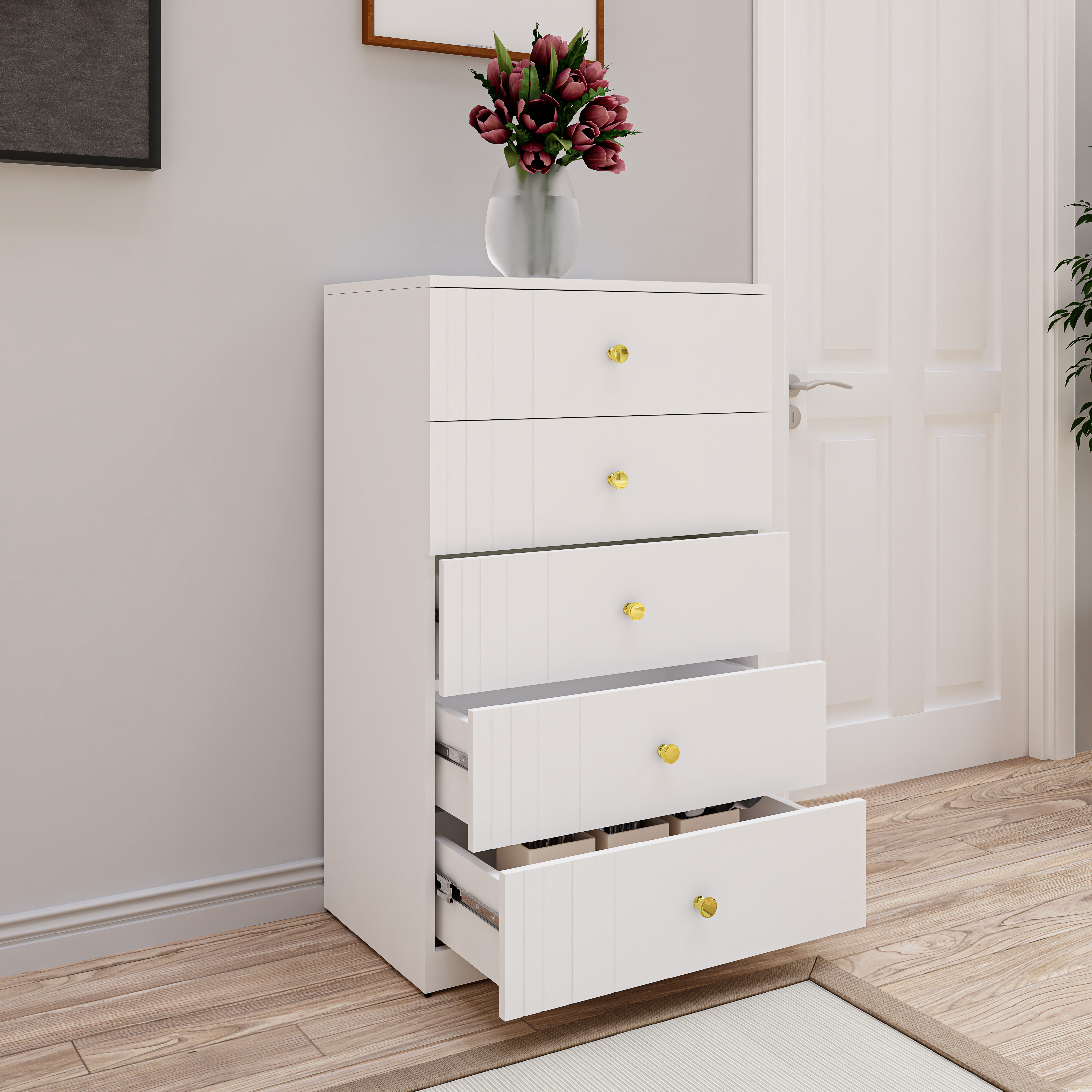 [Happy Home Furniture] JOVIE, Tủ lưu trữ 5 ngăn kéo, 65cm x 45cm x 110cm ( DxRxC), THK_151