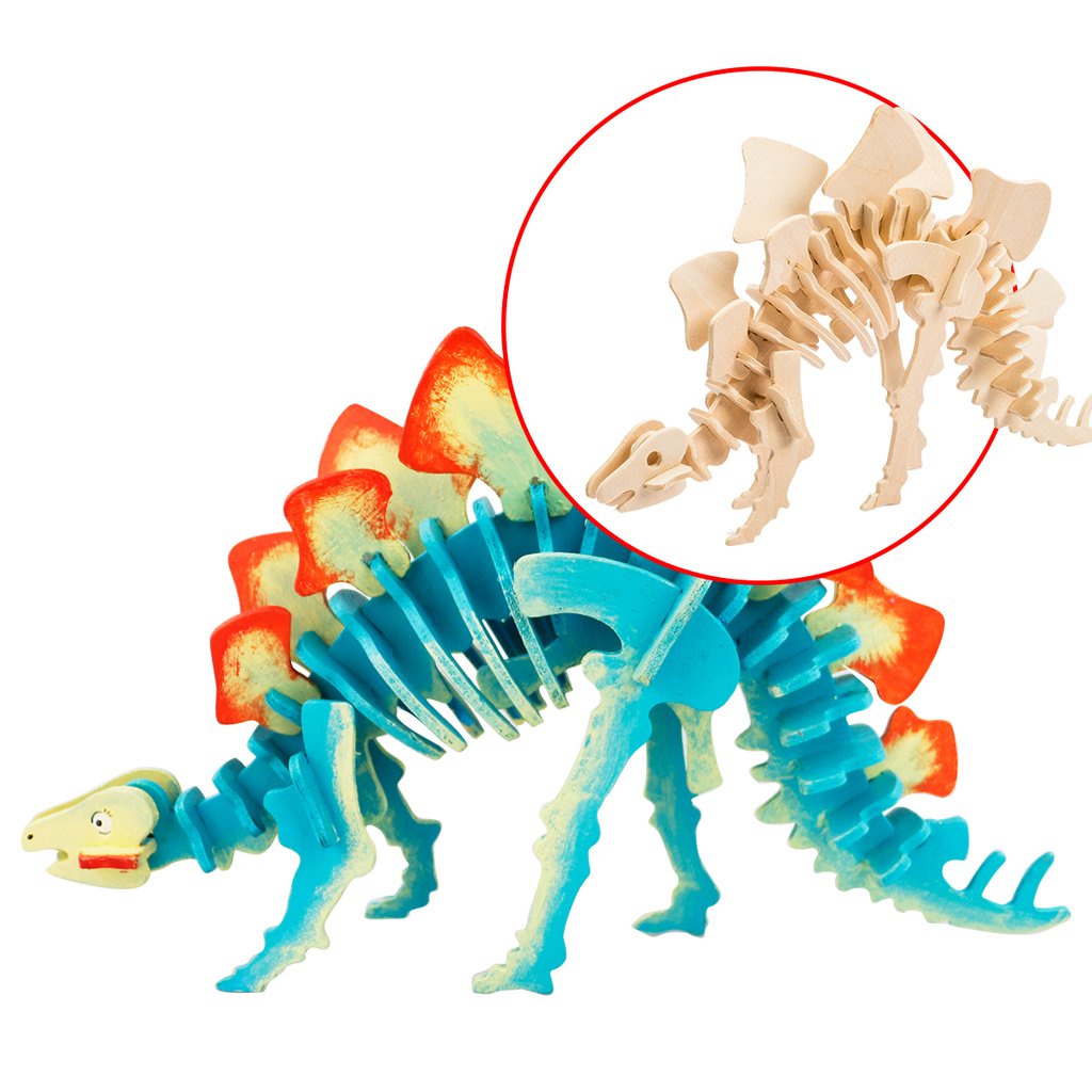 Ghép hình 3D &amp; tô màu Stegosaurus