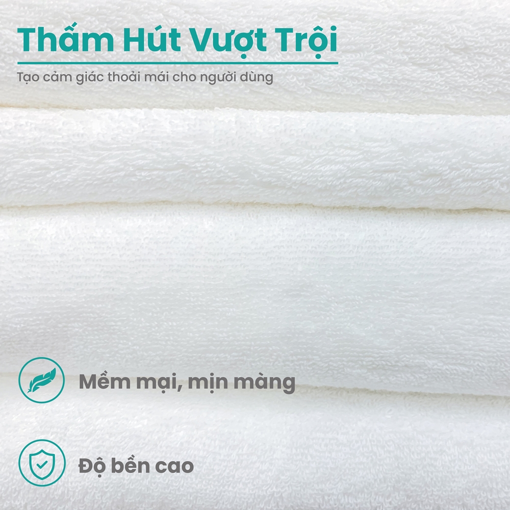 Khăn mặt vuông 34 x 34 cm hút nước cực tốt - Khăn mặt Cotton Cao Cấp - Khăn khách sạn 5 sao - Khăn Cotton 100% thiên nhiên
