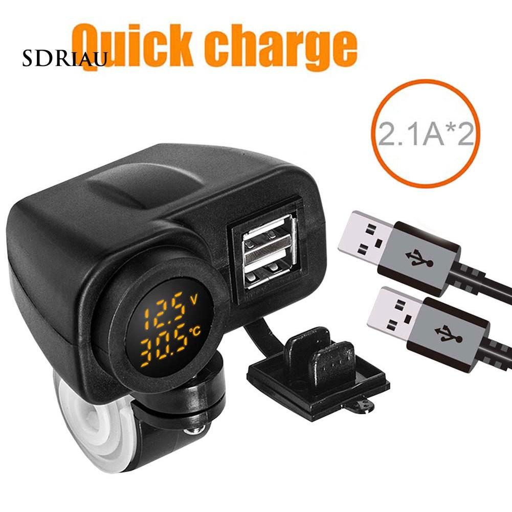 Đế sạc điện thoại gắn xe máy kèm màn hình LED hiển thị nhiệt độ