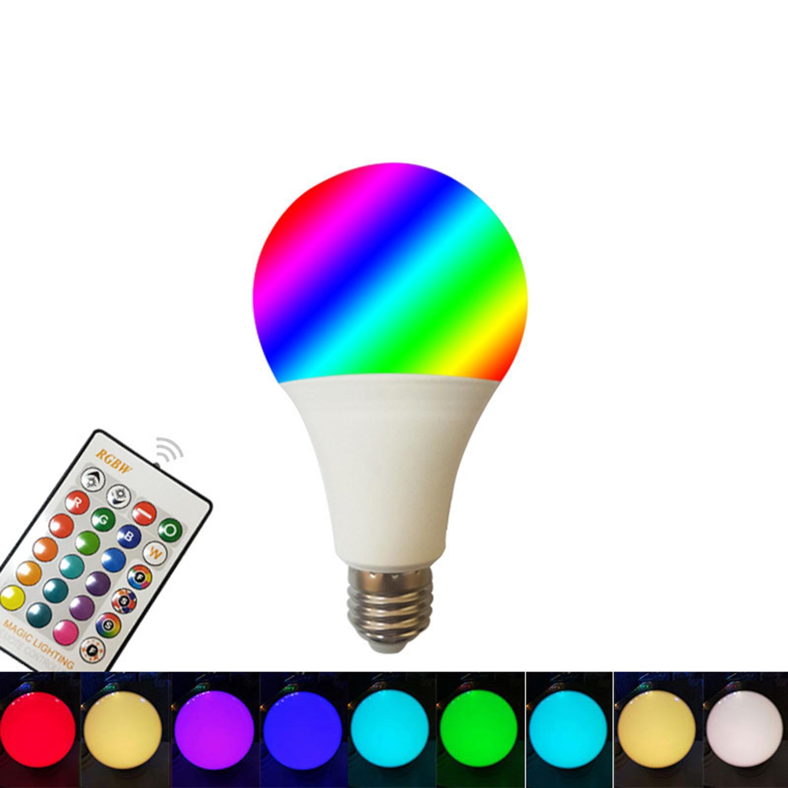 Dimmable RGB LED Bulb with Remote Control Lamp Home Living Room Decor