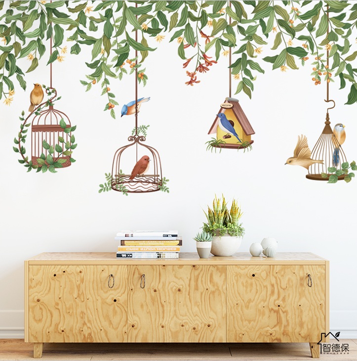 Decal dán tường tự dính-Hoa hồng leo