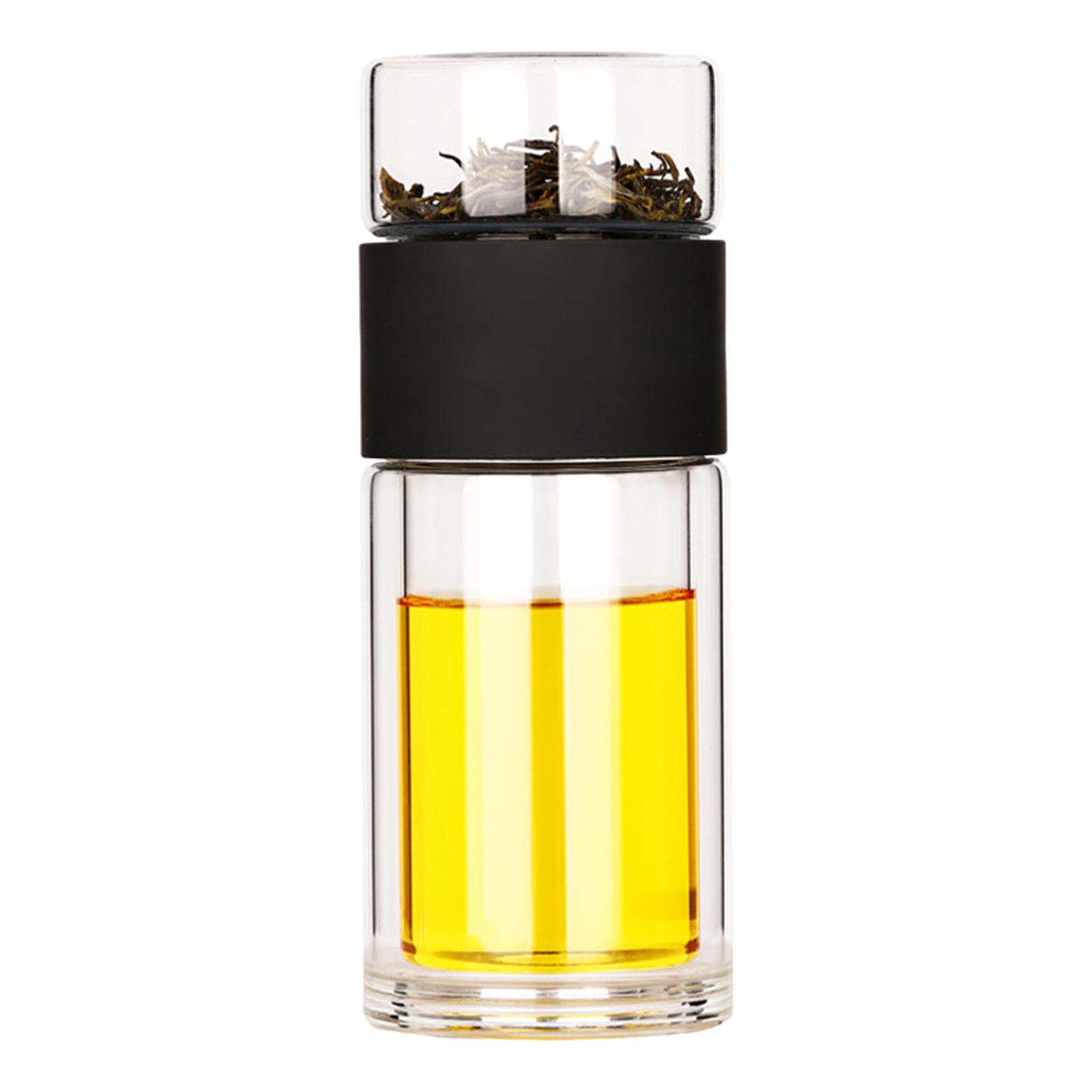 Portable Double Glass Tea Infuser Travel Tumbler Water Bottle with Filter