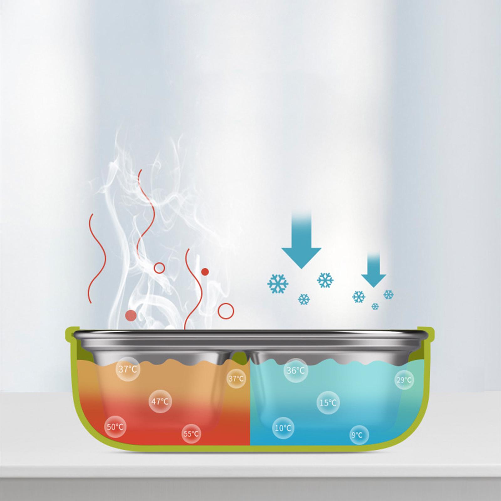 Hộp Cơm Bento 3 Ngăn Phong Cách Nhật Bản Bằng Thép Không Gỉ Chống Rò Rỉ 400Ml