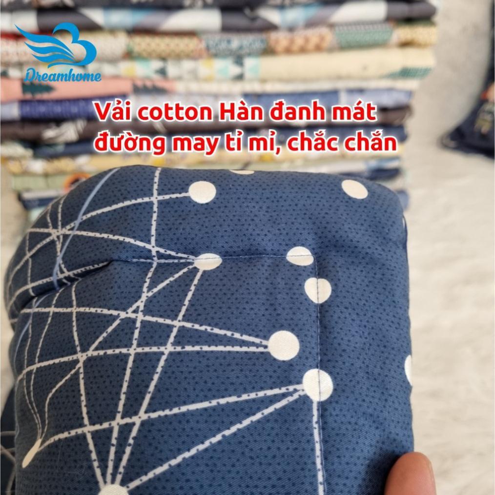 Vỏ gối cotton Hàn quốc cao cấp 45x65, vỏ gối nằm cotton có lót bông dây khóa kéo (1đôi