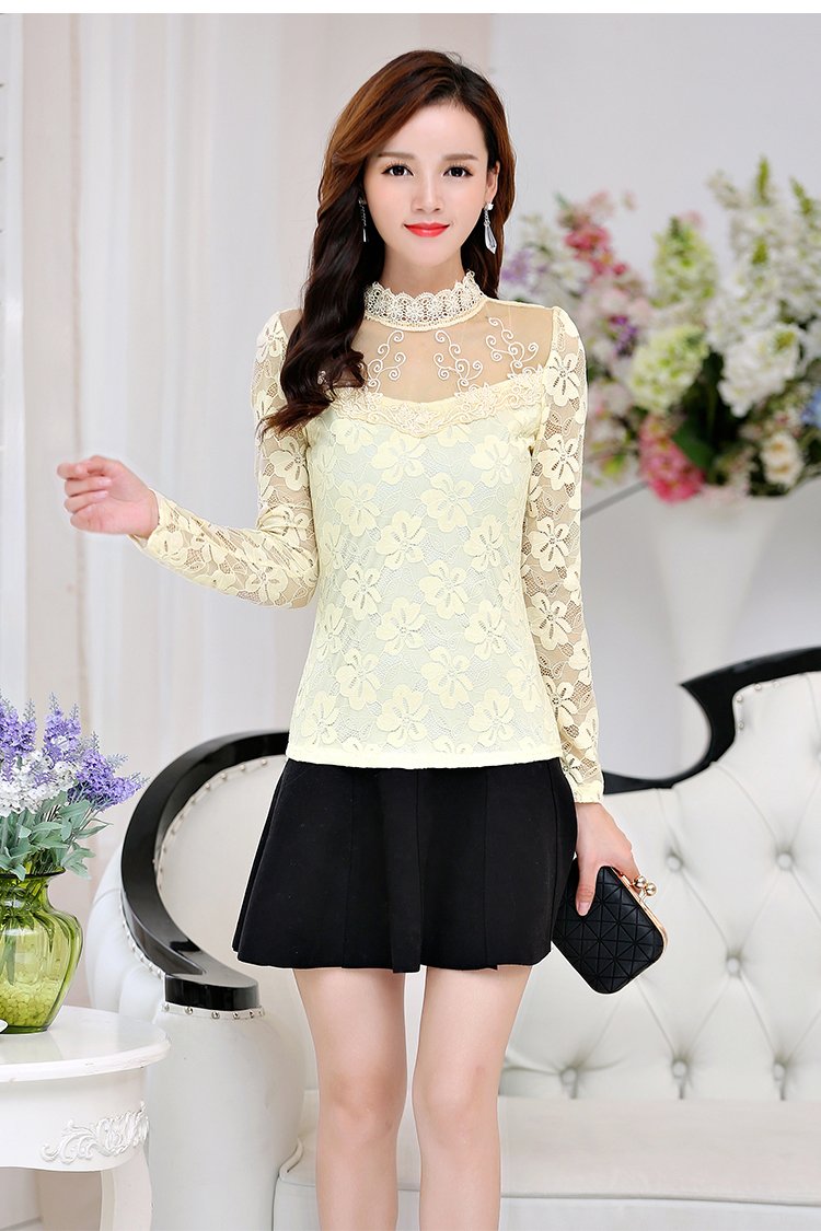 Áo kiểu nữ dài tay ren hoa Haint Boutique ale43