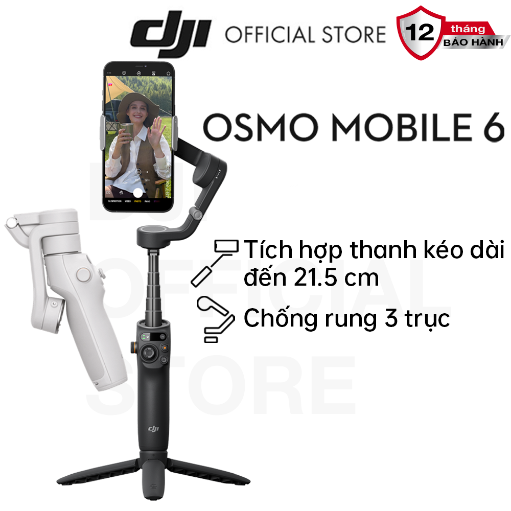 Gimbal chống rung điện thoại DJI Osmo Mobile 6 có thể kéo dài (DJI OM 6) - Hàng chính hãng