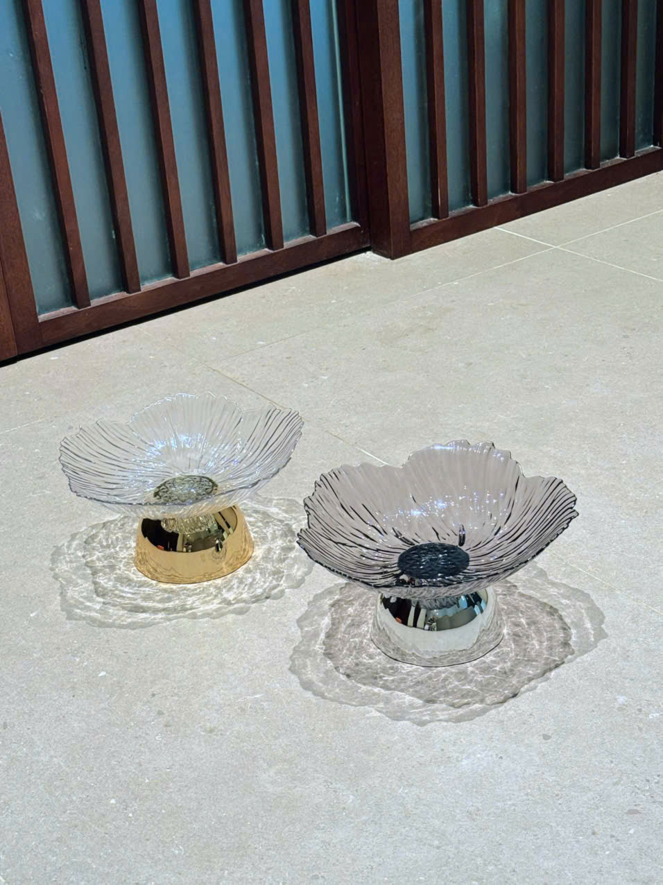 Đĩa Đựng Hoa Quả Pha Lê Cao Cấp Kèm Chân Đế Inox, Đĩa Đựng Trái Cây, Bánh Kẹo Ngày Tết - HÀNG CHÍNH HÃNG MINIIN