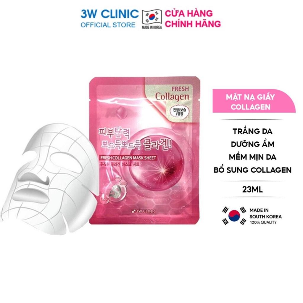 Combo 5 Mặt Nạ 3W Clinic Collagen Fresh Collagen Mask Sheet 23ml/Miếng