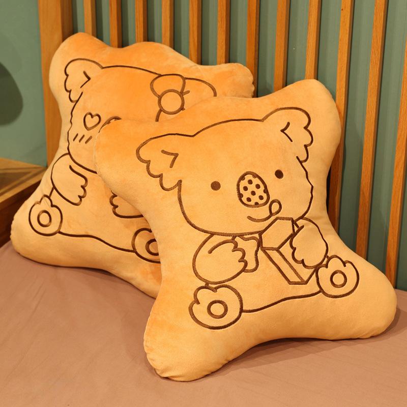 Gấu Túi Họa Tiết Bánh Quy Bánh Quy Hình Thú Nhồi Bông Ném Gối Dễ Thương Koala In Hình Thực Phẩm Sofa Đệm Giường Eo Gối Cho Trẻ Em Sinh Nhật