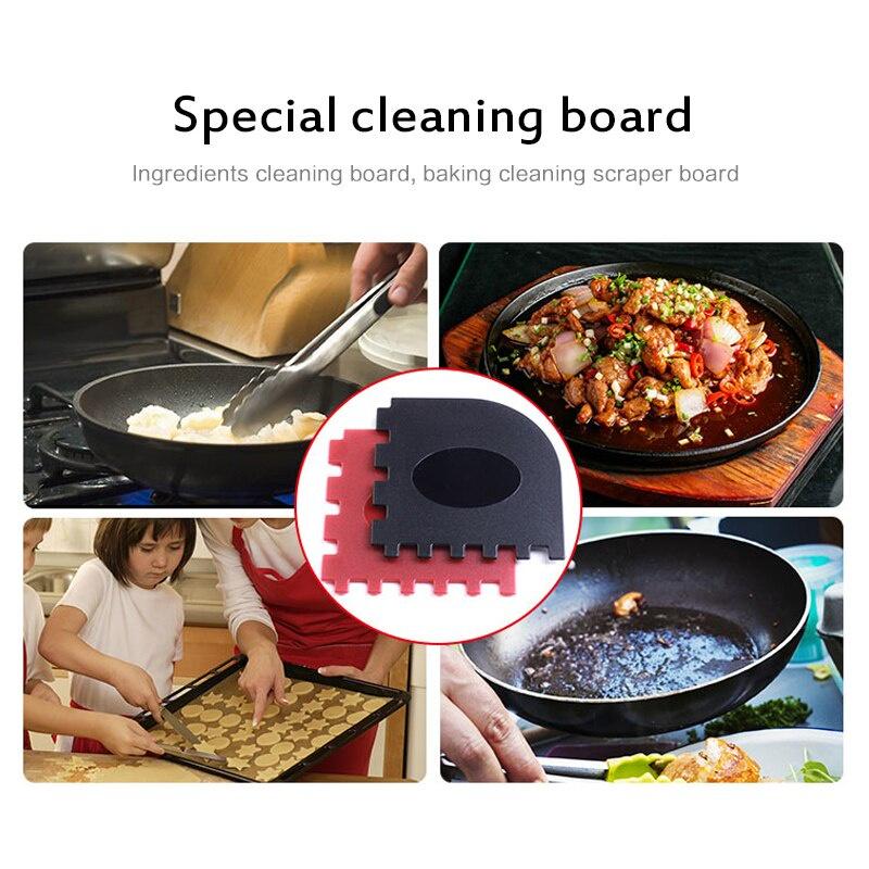 2pcs Grill Pan Scrapers Oil Scraper Cast Iron Skillets Frying Pan Cleaners Cast Iron Pot Anti-scratch Cleaning Spatula BBQ Tools